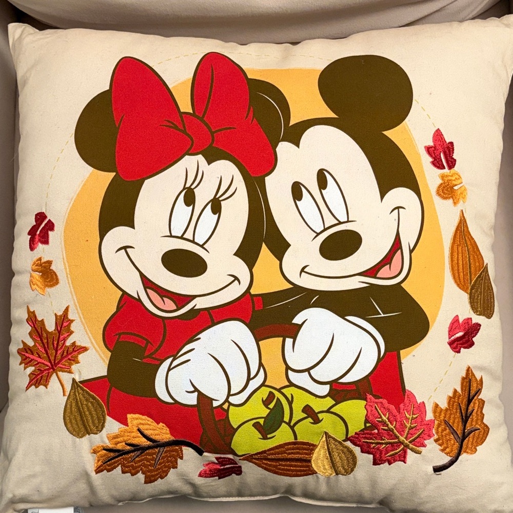 Disney Mickey and Minnie Autumn Pillow